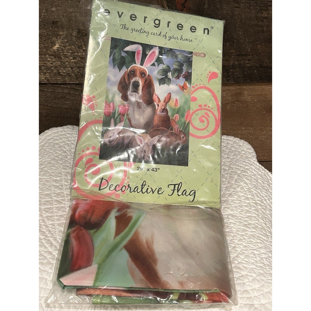 NEW Evergreen Bunny‎ Wannabe Dog Decorative Flag 29"x43" no pole